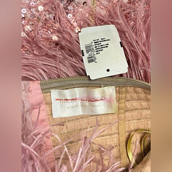 Bronx and Banco Coco x Afiya Feathered Sequin Midi-Dress size XS - Picture 12 of 13